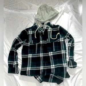 Plaid Flannel with detachable hoodie